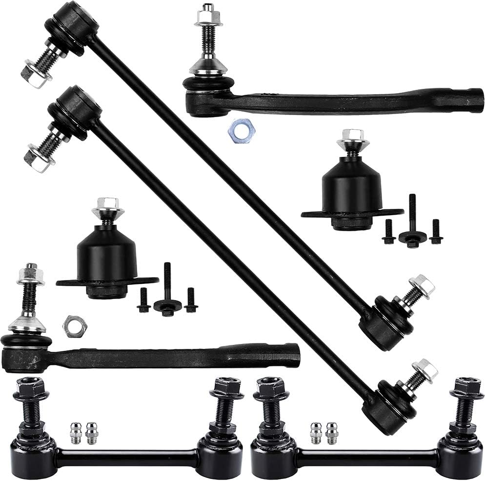 SCITOO 8pcs Front Suspension Kit Outer Tie Rod End fit 2001-2009 for Volvo S60 2001-2007 for Volvo V70 2000-2006 for Volvo S80 Lower Ball Joint Sway Bar Link