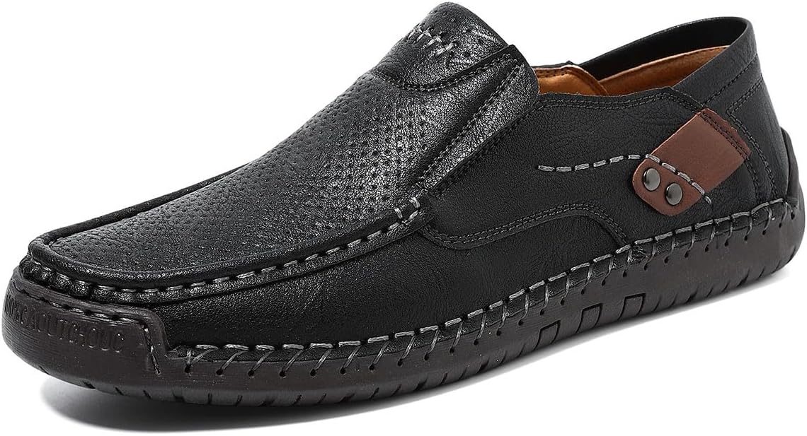 Men's Business Shoes, Mesh, Summer Sandals, Leather, Formal, Genuine Leather, Breathable, Casual, Work, Odor Resistant, Lightweight, Anti-Slip