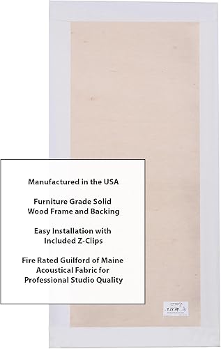 Miniatura 5 de ATS Acoustics Panel acústico absorbente de sonido, calidad de estudio profesional con clasificación de fuego, 24 x 48 x 2 pulgadas (nieve)