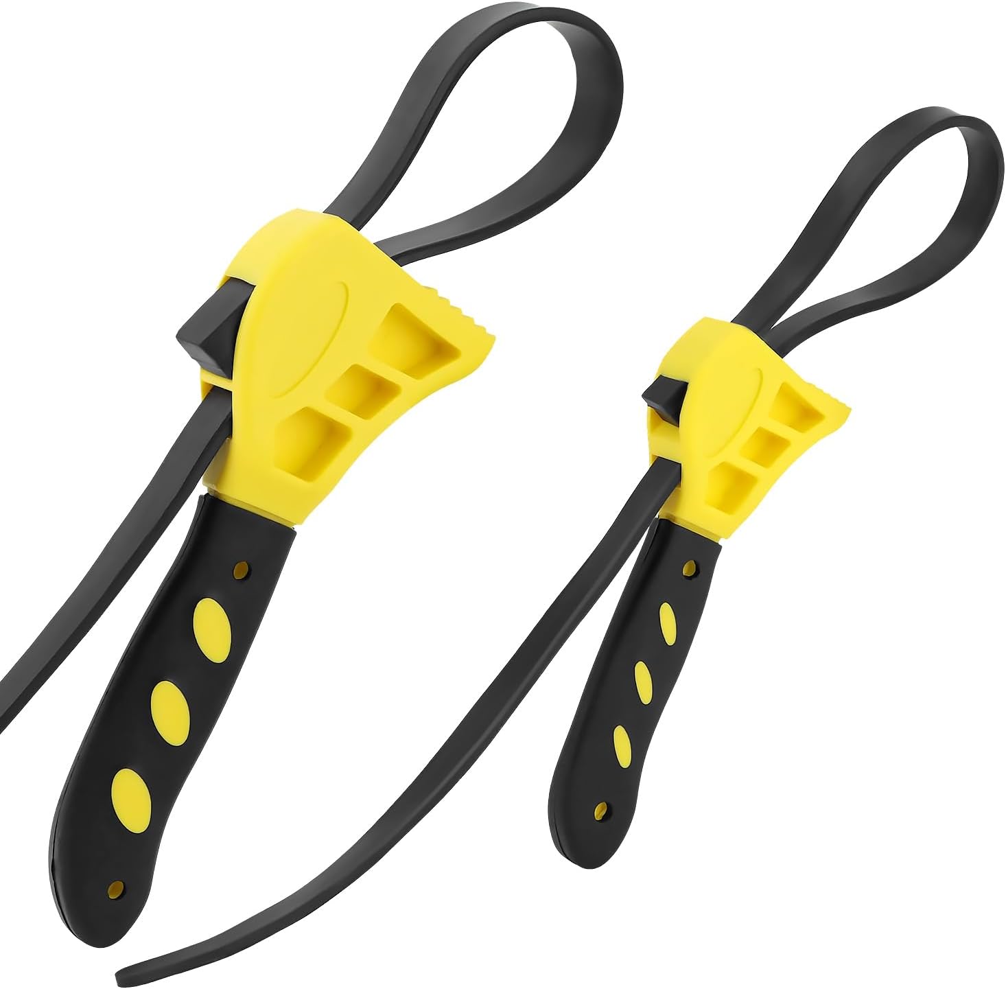 QWORK Adjustable Rubber Strap Wrench Set 24" & 19.7" – Multi-Purpose Grip Tool for Jar, Filter & Pipe Tasks
