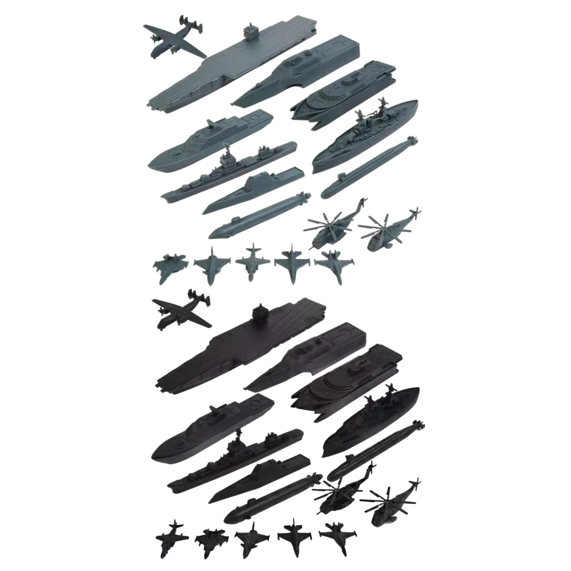 Ensemble de Jouets Porte-Avions, armée en Plastique 17 pièces avec sous-Marin de cuirassé à réaction Chasse pour Enfants garçons Filles