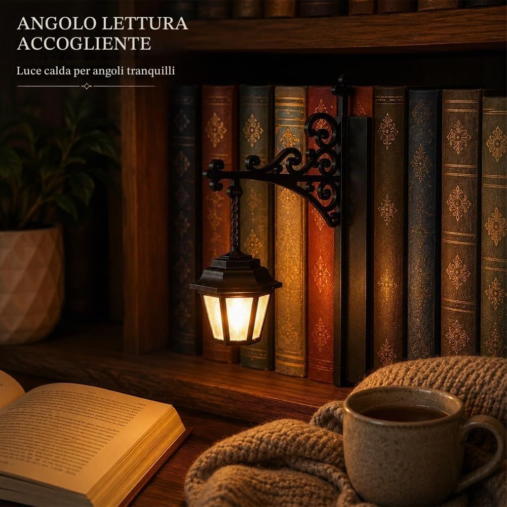 Pealeaf Library Lantern illuminazione decorativa libreria, mini lampada LED per scaffale libri, angolo lettura, scrivania, biblioteca e amanti dei libri (3PC)