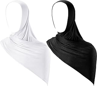 2 Pcs Instant Hijab Jersey Hijab for Women Muslim Head Scarf Soft Lightweight Long Stretch Scarf Shawl Wrap