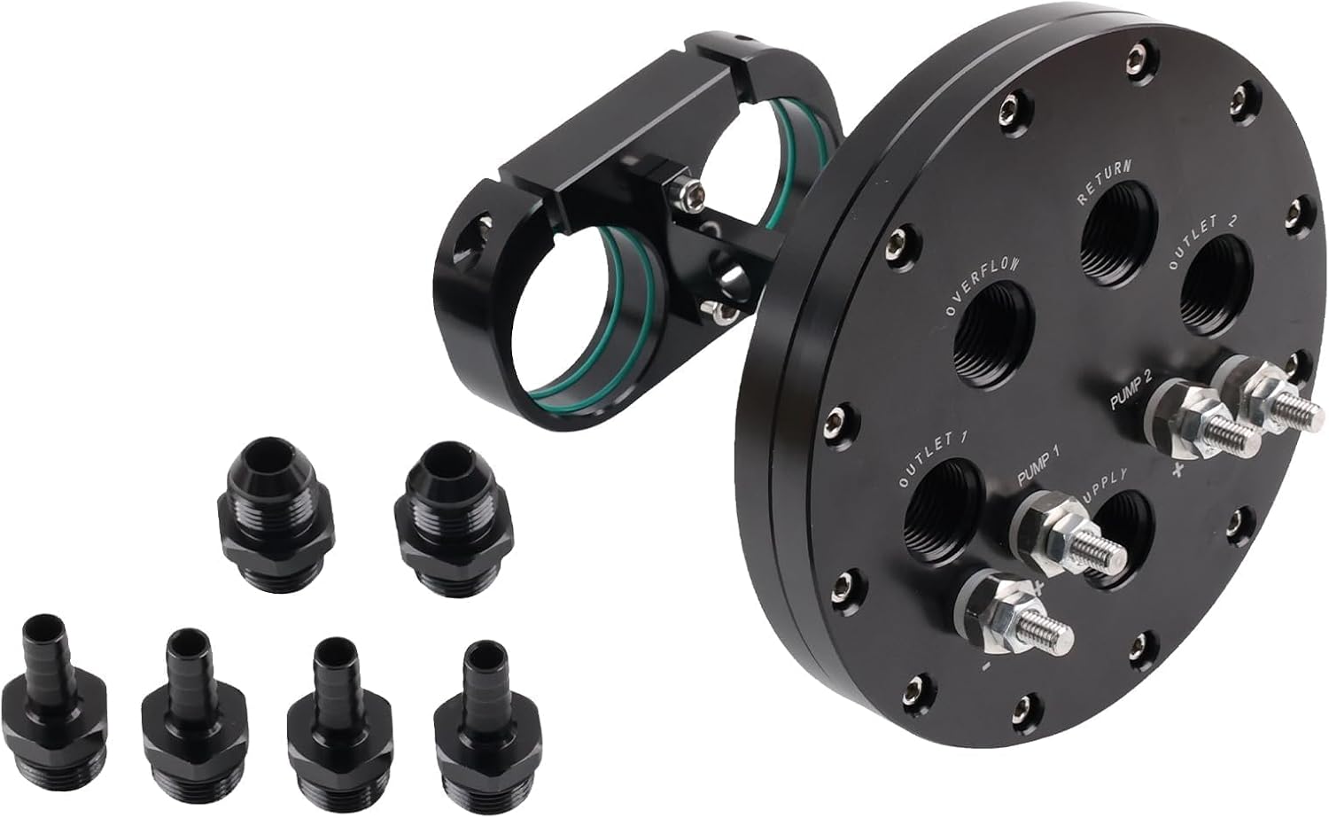 Fuel Pump Hanger, Black Fuel Cell Single/Twin Hanger Suits 39-40mm Pumps Fit for Single/Dual Walbro 255 460