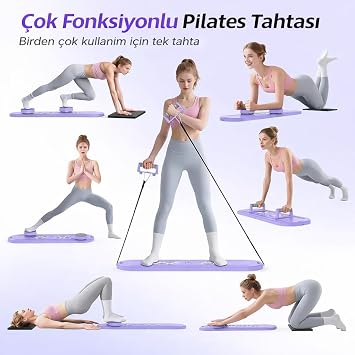 Zamanlayıcılı Akıllı Pilates Tahtası - Çok Fonksiyonlu Ev Tipi Full Body Fitness ve Şınav Seti