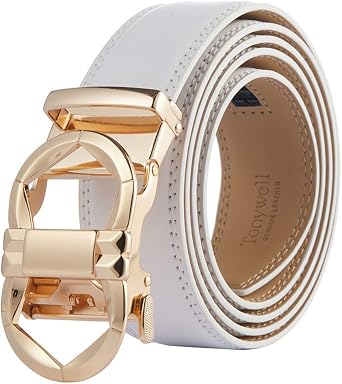 Tonywell Mens Leather Designer Belt with Fashion Comfort Click Buckle Exact Fit