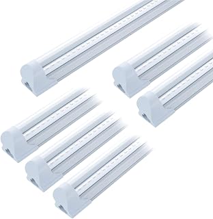 6 Pack 4FT LED Shop Light 24W Utility Linkable T8 Integrated Tube Light 6000K Daylight White with ON/Off Switch Cable for Household, Garage Ceiling and Under Cabinet Lighting