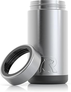 RTIC Can Cooler Insulated, Drink, Beverage, Bottle, Soda Can Cooler with Lid, Stainless Steel Metal, Double Wall Insulation Coozie for Cans, Sweat Proof, 16 oz