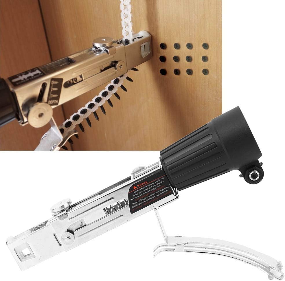 Automatic Nail Gun with 50Pcs Chain Nails Adjustable Chain Screw Gun Electric Drill Accessory for Nail Gun Electric Drill