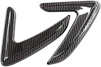 Vista 4 de YIWANG Estilo de fibra de carbono ABS Shark Gills Side Fender Vent Mesh Decoración 3D Pegatinas 2 unids para BMW F30 F35 316I 320I 328I 330I 335I