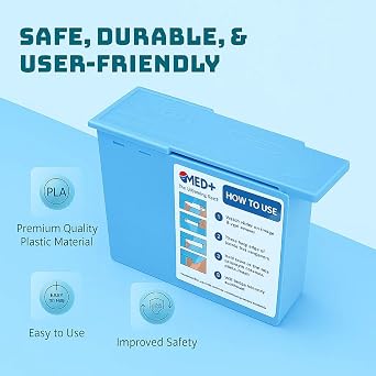 MedHelp Scalpel Blade Remover, Handheld Disposable Sharps Container, Blade Disposal for Dermaplaning Razor Blade Remover Box Dermaplane Blade Remover Box