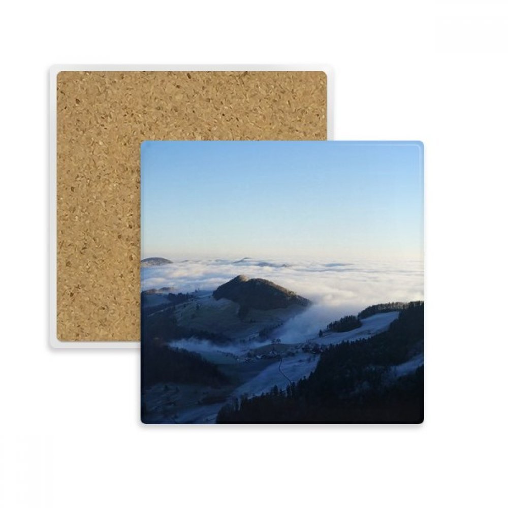 Dessous de verre absorbant contre les taches de tasse motif paysage urbain