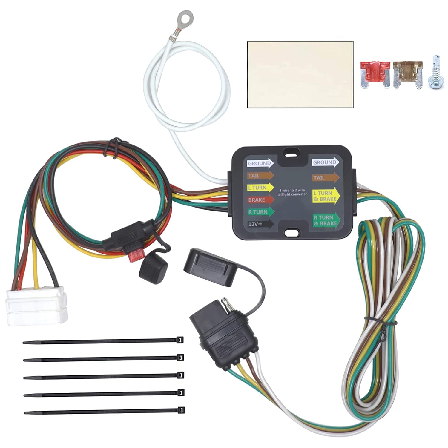 Custom Fit Vehicle Wiring Harness Kit, 4 Way Flat Trailer Connector, Compatible with 2014-2020 Acura MDX with Factory Tow Package
