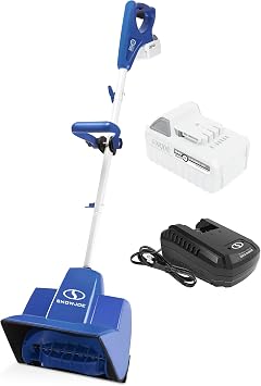 Snow Joe 24V Cordless Electric Shovel Kit w/ 5Ah Battery & Charger, 11″ Clearing Width, 400W Motor – Portable, Lightweight, H