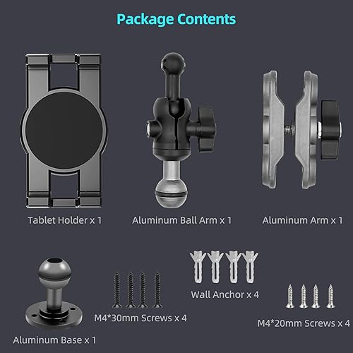 Miniatura 7 de Soporte de tableta con base de taladro resistente para todas las tabletas de 4.7 a 12.9 pulgadas (iPad, Samsung Tab) para automóviles, tableros,