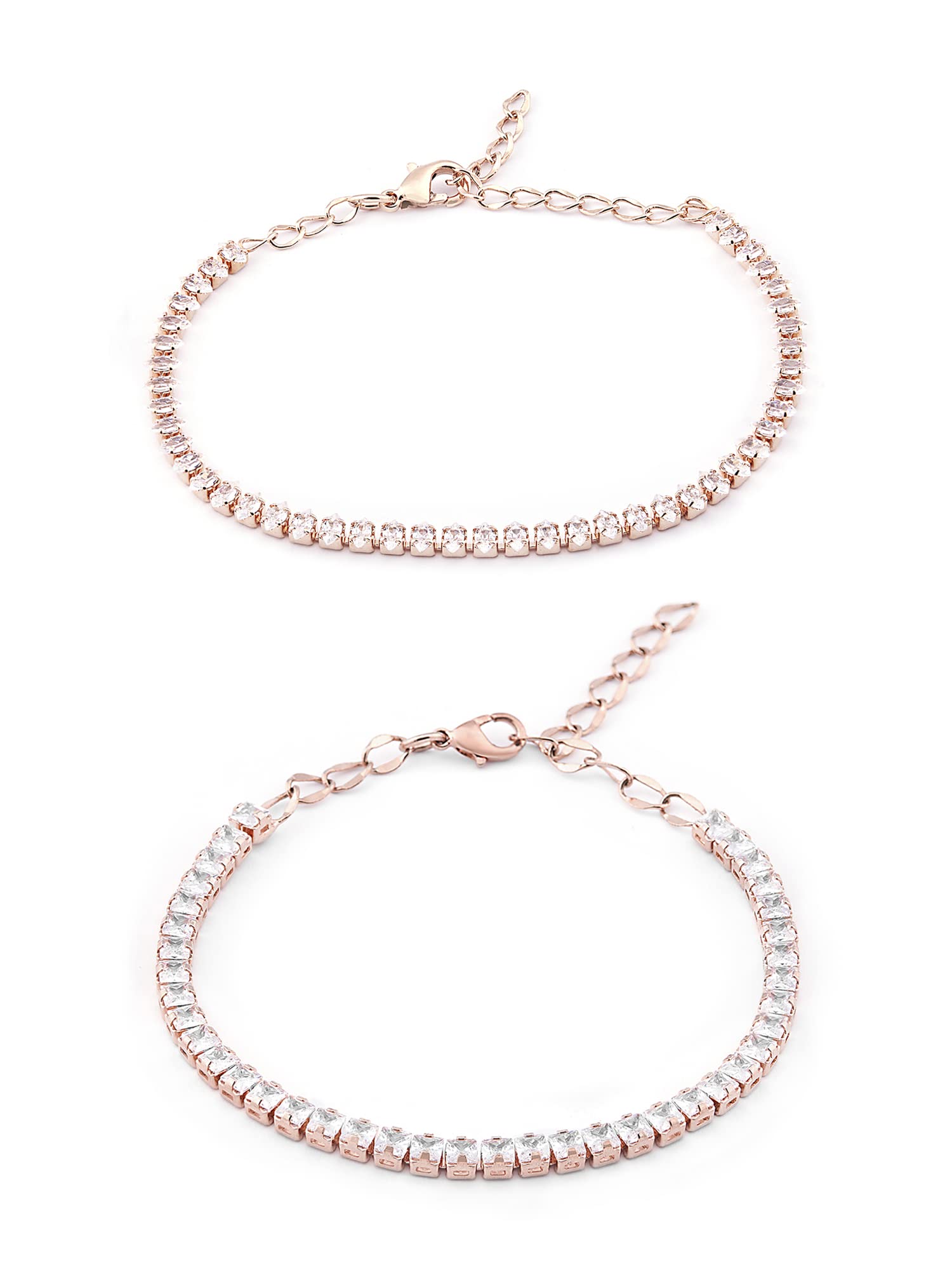 See full amazon price history chart for ZAVERI PEARLS Set of 2 Rose Gold Cubic Zirconia Contemporary Tennis Bracelets For Women-ZPFK13433 ZAVERI PEARLS Set of 2 Rose Gold Cubic Zirconia Contemporary Tennis Bracelets For Women-ZPFK13433 (B09XHNCJX5) Amazon Price History, Amazon Price Tracker