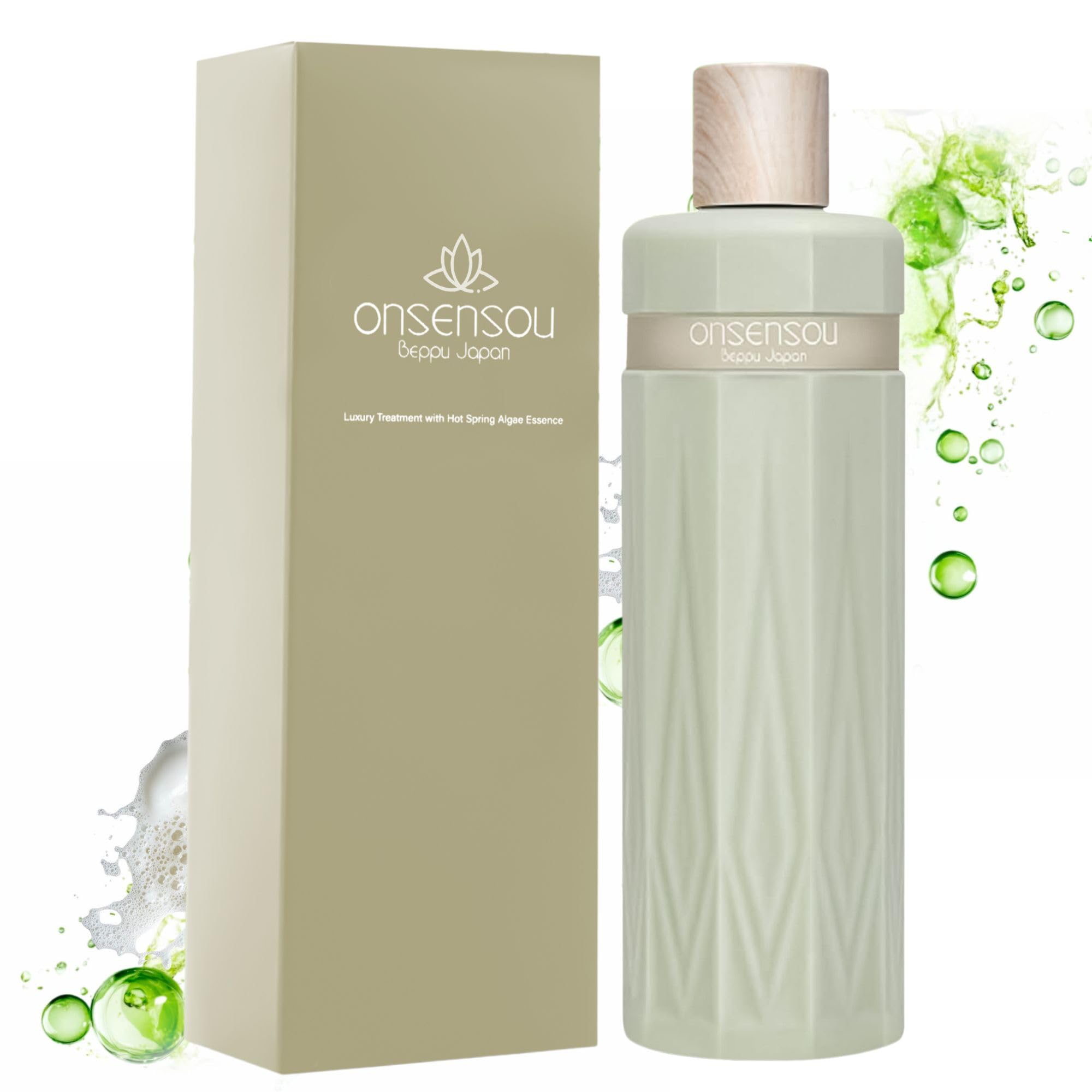 Hair Treatment for Sensitive Scalp & Dry, Damaged Hair Women & Men, Deep Conditioner with Hot Spring Yeast & Greens Extract from Japan, Silicone & Sulfate Free, Daily Use, 10.1 Fl Oz