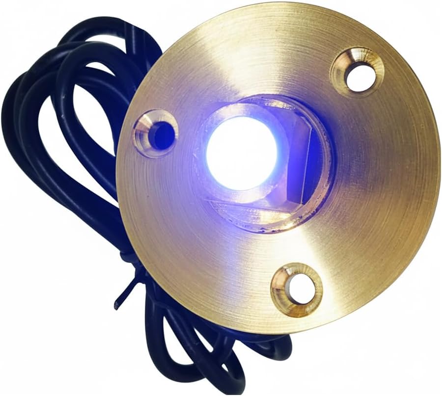 MARINE CITY Under Water LED Light Waterproof Brass Drain Plug – Corrosion-Resistant, 1 Inch Hole, Ideal for Boats, Yachts, Pools (Blue)