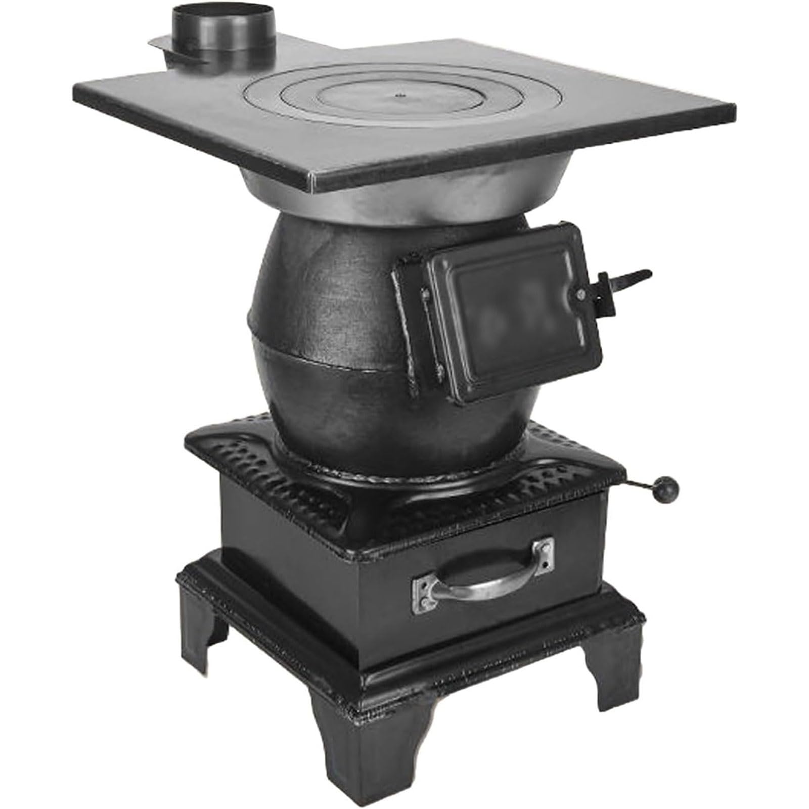 Poêle à bois en fonte multifonctionnel pour chauffage et cuisine en camping