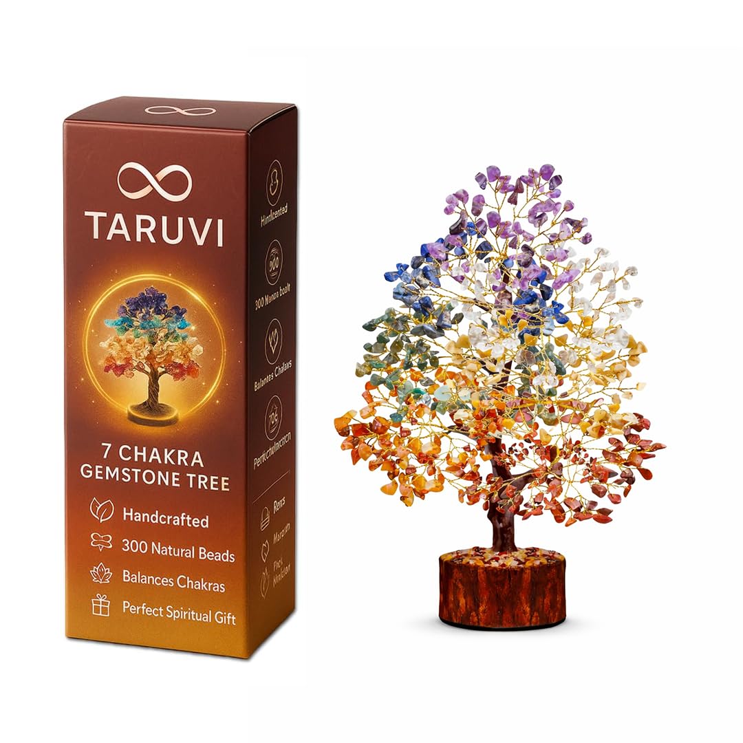 7 Chakra Crystal Tree for Positive Energy | Spiritual Gifts | Feng Shui Items for Good Luck | Healing Crystals | Gifts for House Warming & Shop Opening | Office Desk Luck Charm