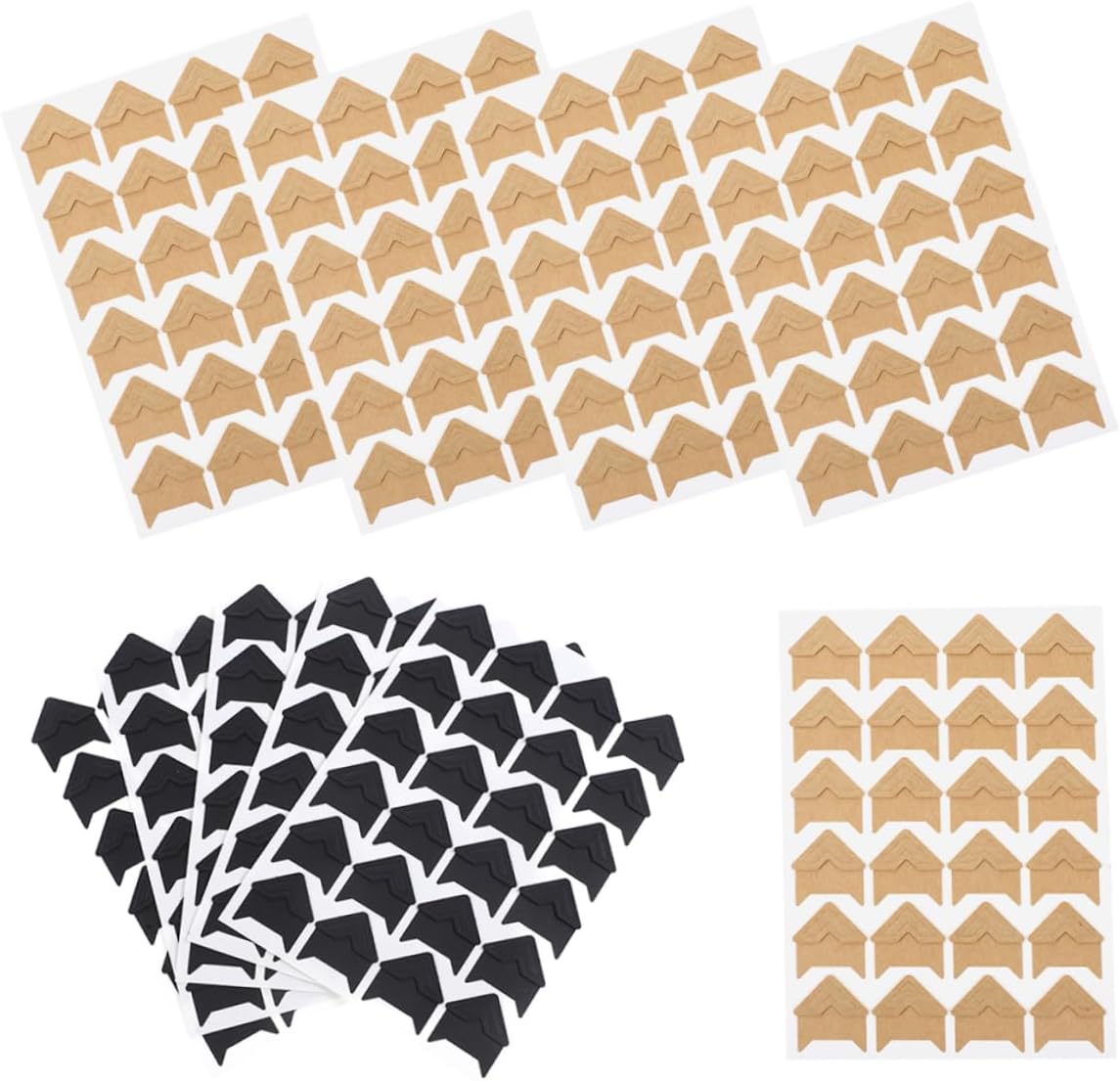 MAGICLULU 10sheet Self-Adhesive Photo Corners for Scrapbooking Album Journal Each of Kraft Versatile Mounting Corners for Creative Projects