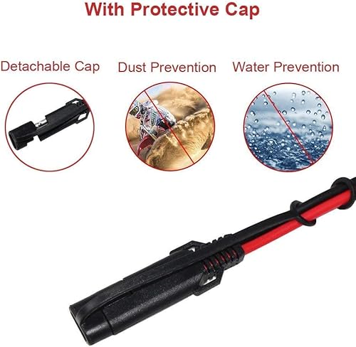 Miniatura 4 de SPARKING Clip de cocodrilo de batería de 10 pies y 12 V a SAE 2 pines, cable de desconexión rápida SAE a cable de sujeción de batería, fusible de 15