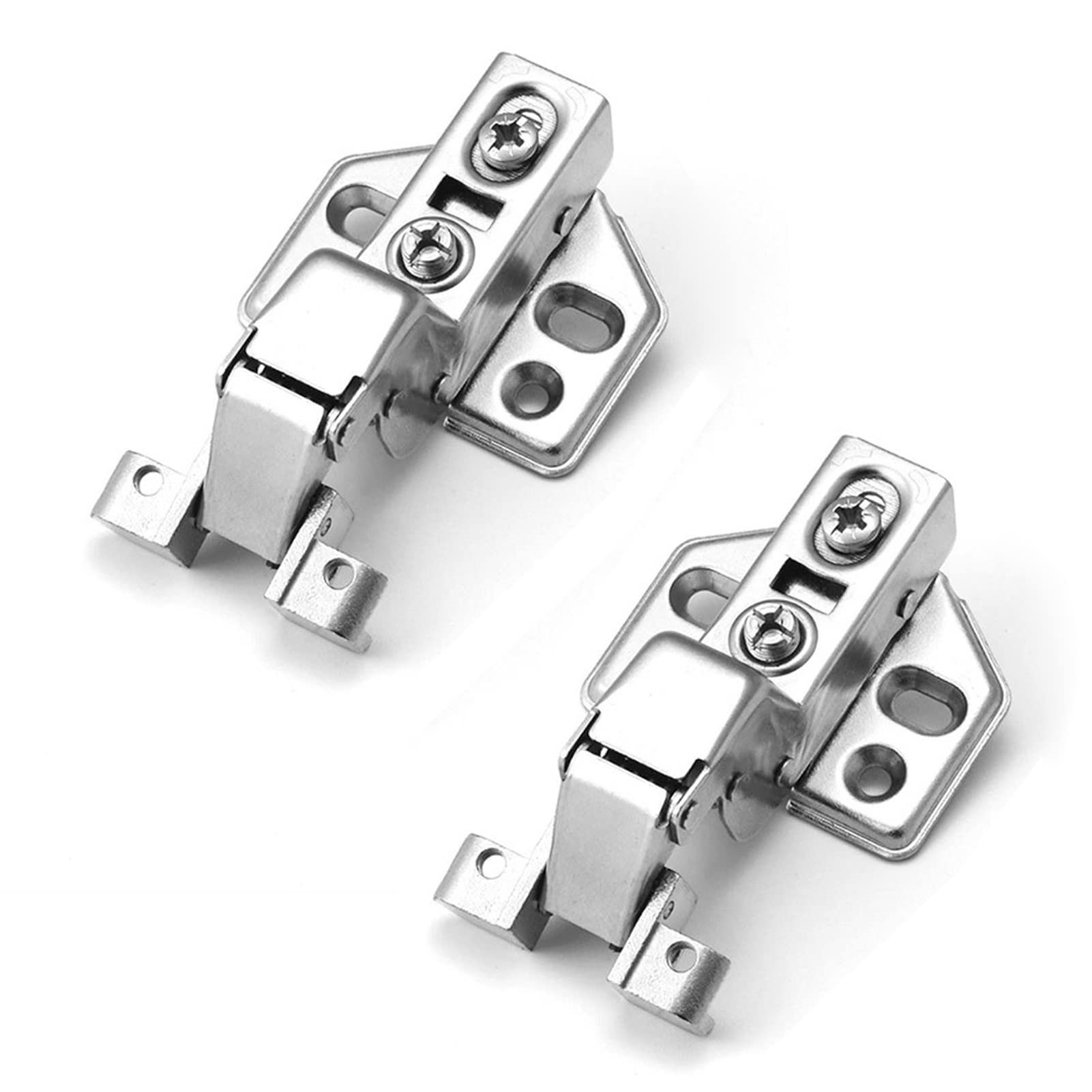 AUNANGLJSCS 2PCS Stainless Steel Hinge, Aluminum Frame Glass Door Hydraulic, Suitable for Wardrobe Kitchen Wine Cabinet Etc(Big Bend)
