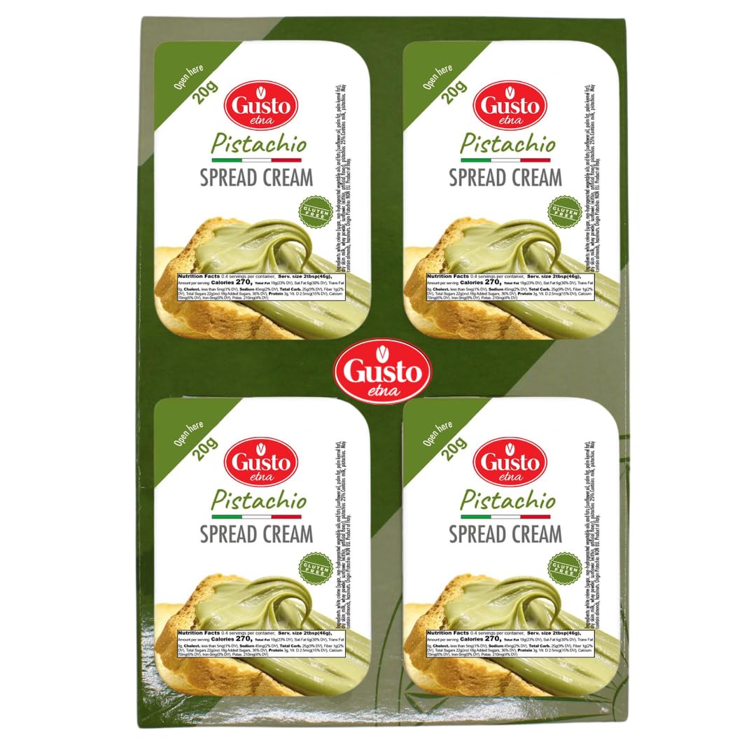 Pistachio Cream Cups 4-Pack Sweet Pistachio Spread Gluten-Free Convenient Mini Cups Authentic Italian Product 20 g Each — view 2