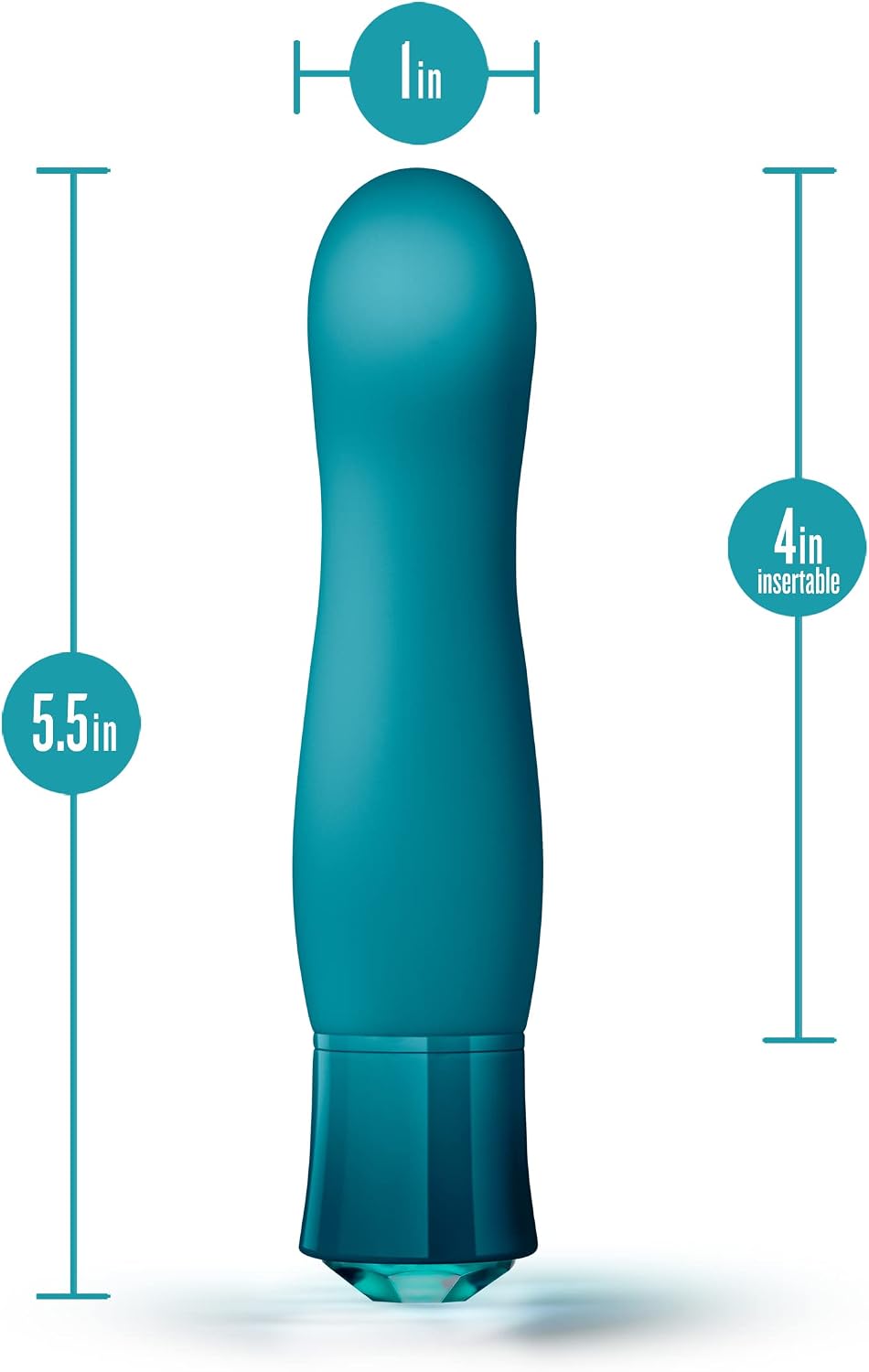 Blush Oh My Gem Fierce 5.5" Warming G-Spot Vibrator - RumboTech Deep Rumbly Vibrations, Silicone Bulbous Head Nipple Clit Stimulator, IPX7, USB Charge - Luxury Adult Sex Toy Women Couples- Topaz Green