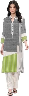 BIBA Women Viscose Rayon Straight Printed Suit Set