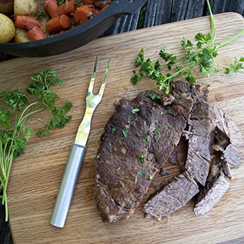 Rada Cutlery Carving Fork Stainless Steel Tine And Aluminum Made In Usa, 9-1/2 Inches, Silver Handle #TOP2