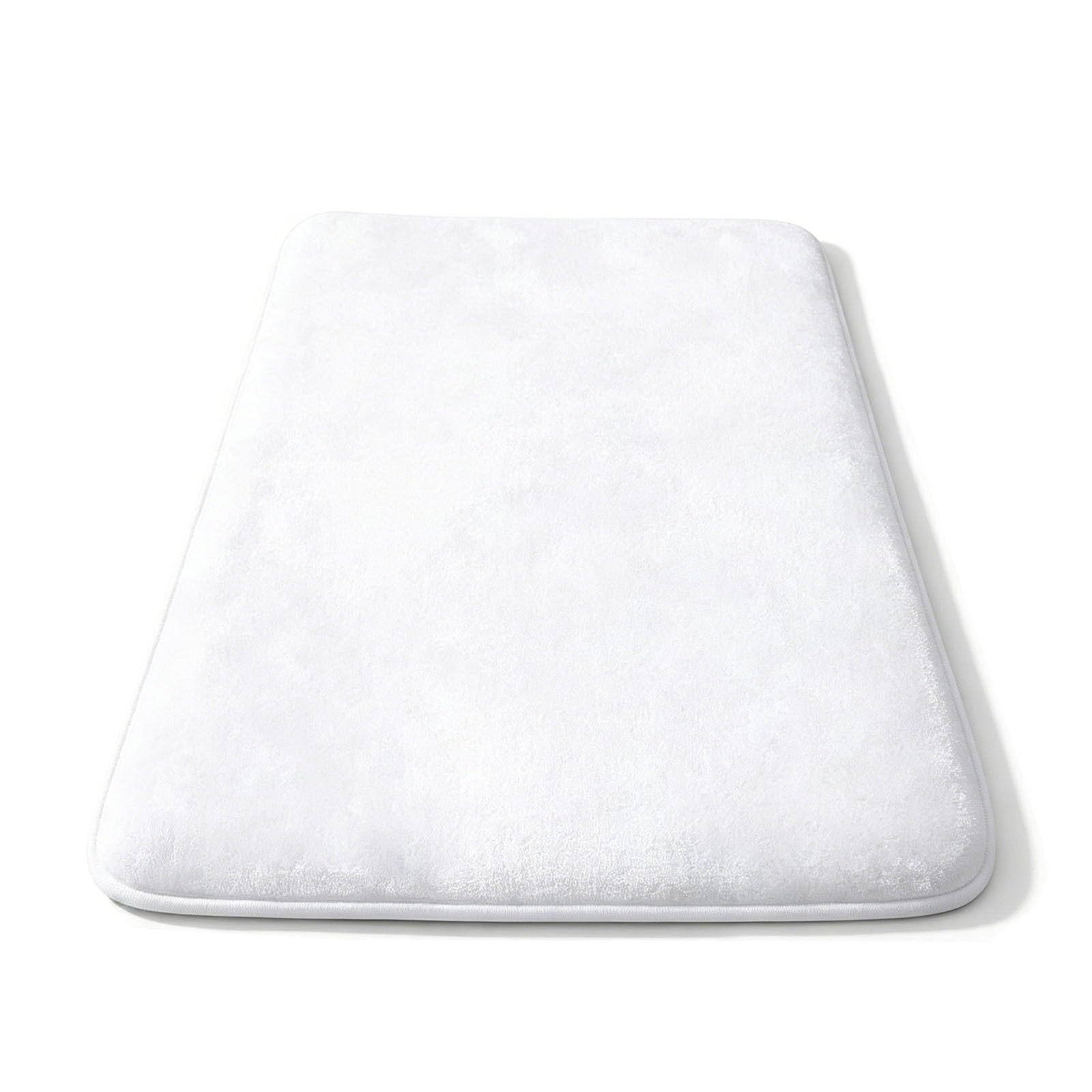 Rutschfeste Badezimmermatte,Neutrale Badematte,Maschinenwaschbar und Farbecht, Edle Einfassung,Geeignet for Badezimmer,Wohnzimmer und vor Waschbecken(White,40x60cm/15.7x23.6in)