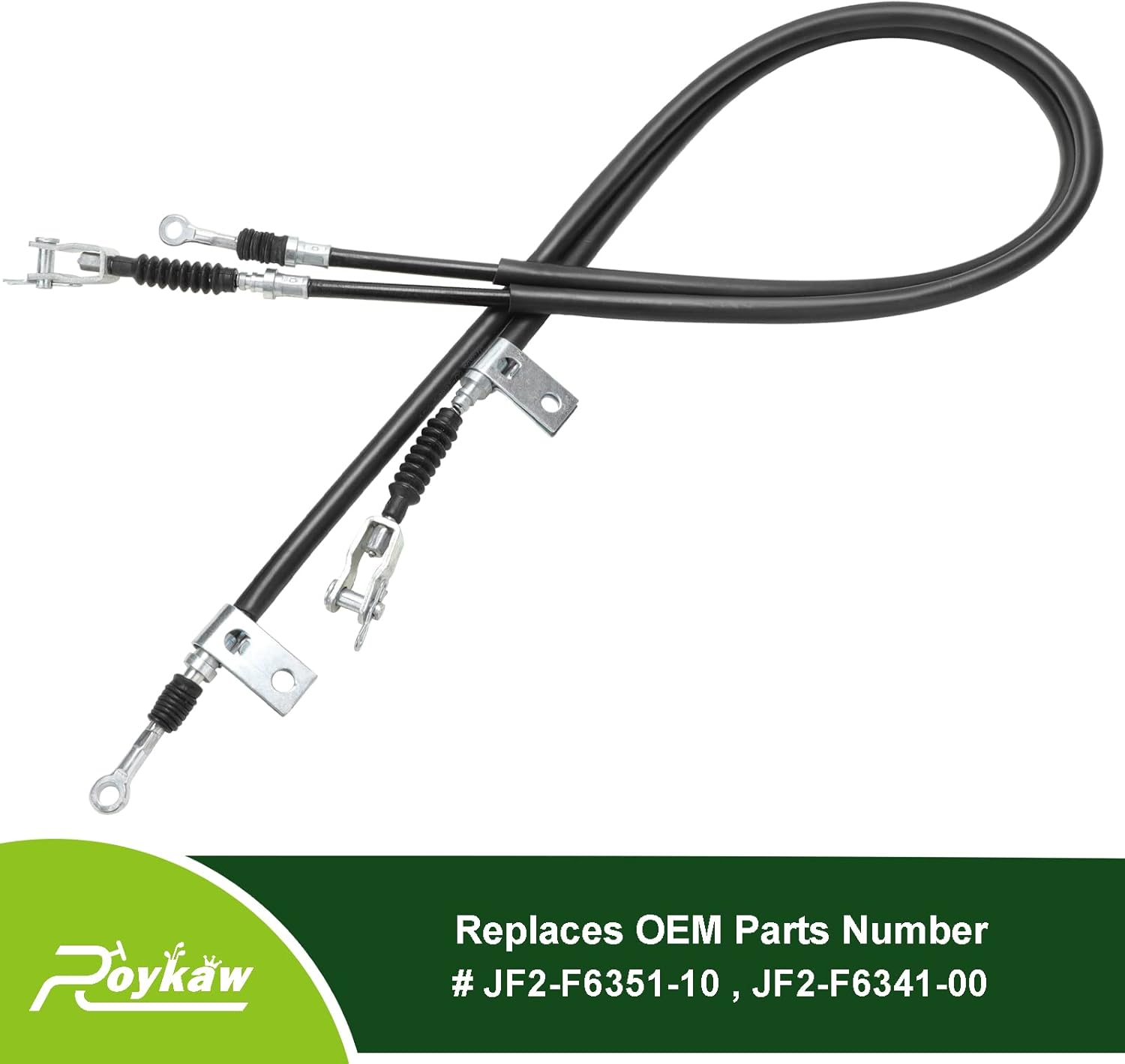 Roykaw Golf Cart Brake Cable Set Compatible with Yamaha G8/G14/G16/G19 Gas & Electric Models, Driver & Passenger Side, Replaces OEM # JF2-F6351-10, JF2-F6341-00