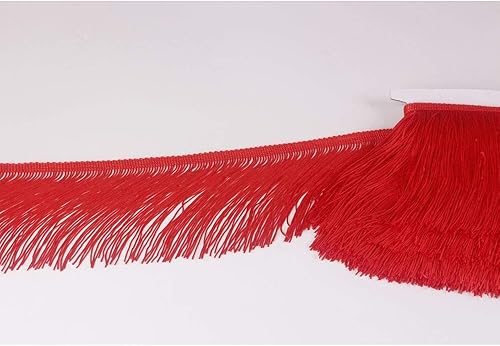 Miniatura 4 de Borla de fibra de poliéster de encaje con flecos de 6 pulgadas de ancho, 10 yardas de largo para accesorios de ropa, vestidos de novia latinos y