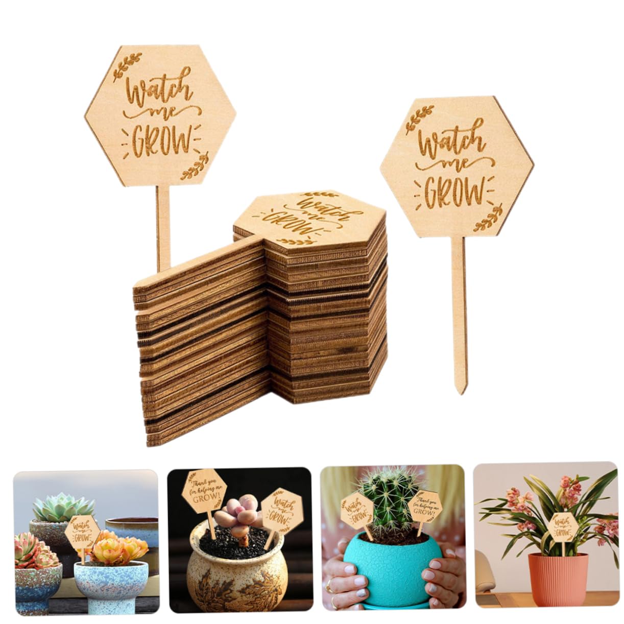 YARNOW 120pièces Étiquettes De Jardin Bois Lot De Marqueurs Pour Plantes Pot Étiquettes Personnalisables Pour Fleurs Et Jardins Signalisation Paysagère