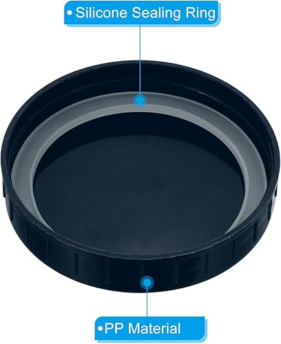 Miniatura 4 de PATIKIL Tapas de plástico de boca ancha de 3.386 in, 1 juego8 tapas para tarros de conservas con anillo de sellado de silicona para almacenamiento