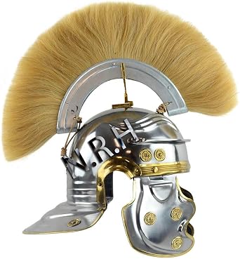 Nautical Replica Hub Roman Centurion Armor Helmet With Plume A well made full size helmet in 18 gauge steel and brass, with a real horse hair plume Halloween Costumes For Men,