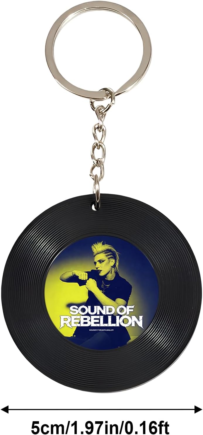 Custom Vinyl Record Keychain, Personalized Logo Acrylic Keyring for Business Branding, Trade Show Swag, Retro Gift