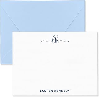 Personalized Stationary Note Cards and Envelopes Monogrammed with Name, ...