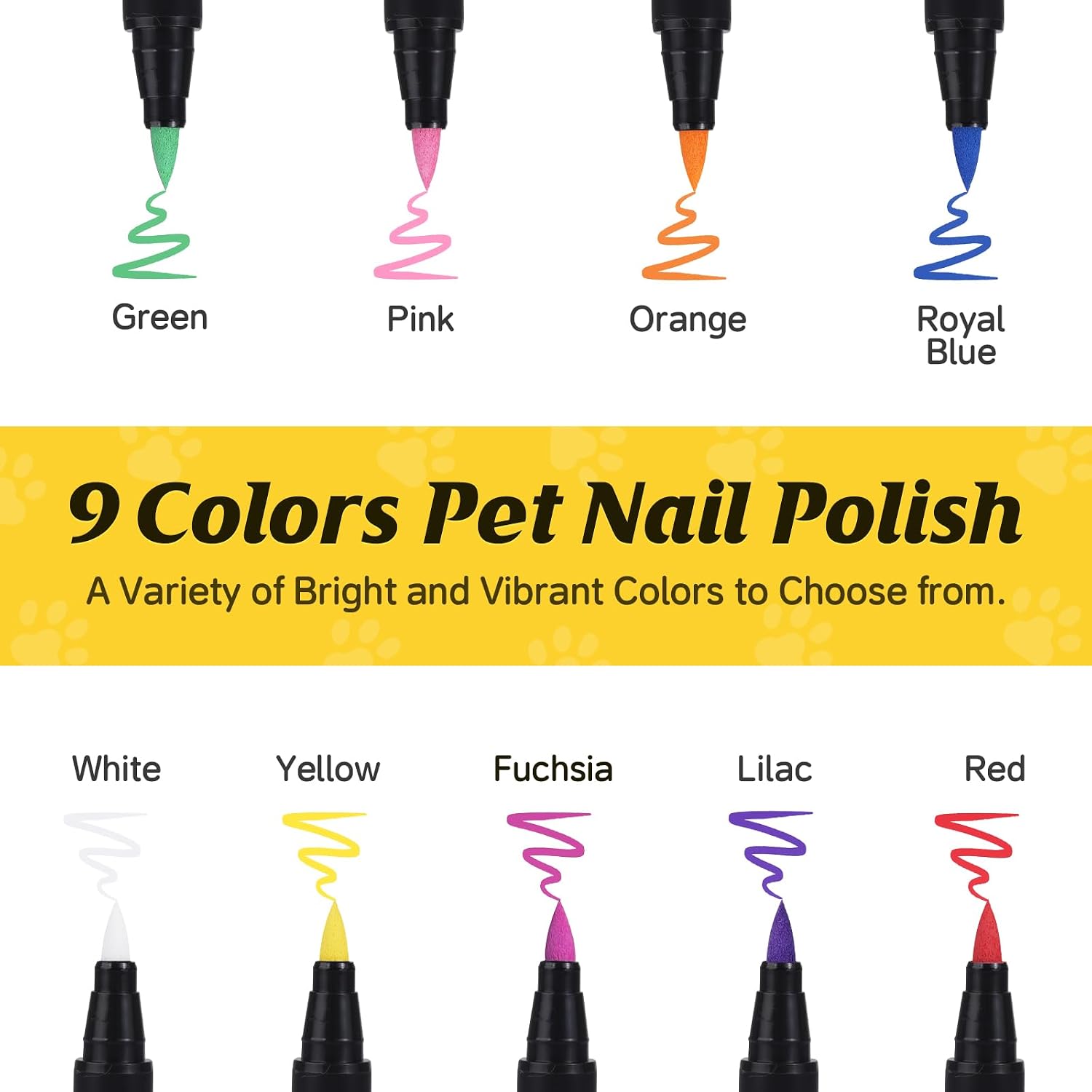 9 Colors Dog Nail Polish Pens Quick Dry to DIY Pretty Nails image 5