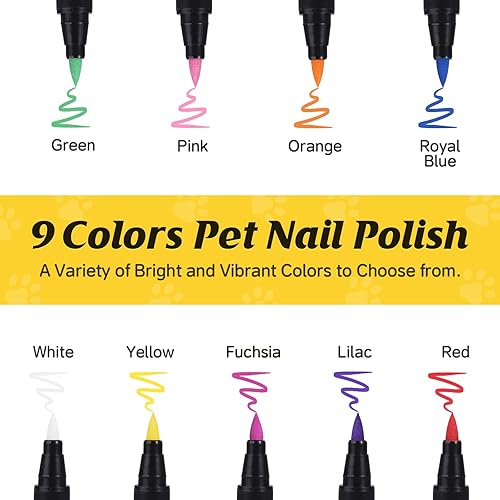 Miniatura 16 de Bolígrafos de esmalte de uñas para perros de secado rápido, juego de 12 colores seguros para uñas bonitas, regalos ideales para perros, gatos, uñas