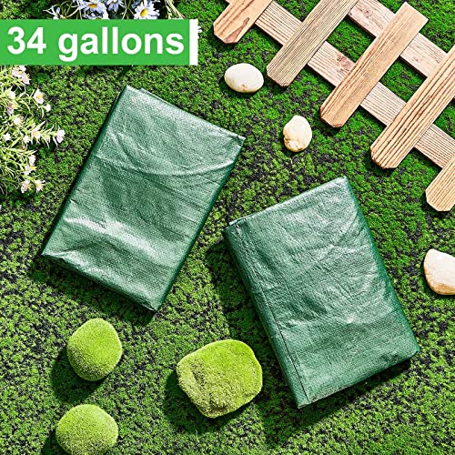 4 Pieces Compost Bin Bags Large 34 Gallon Reusable Yard Waste Bags Lawn Bags Heavy Duty Garden Bag Composting Bags Garbage Can Outdoor Container With Zipper Lid And Handles For Loading Leaf Trash #TOP6