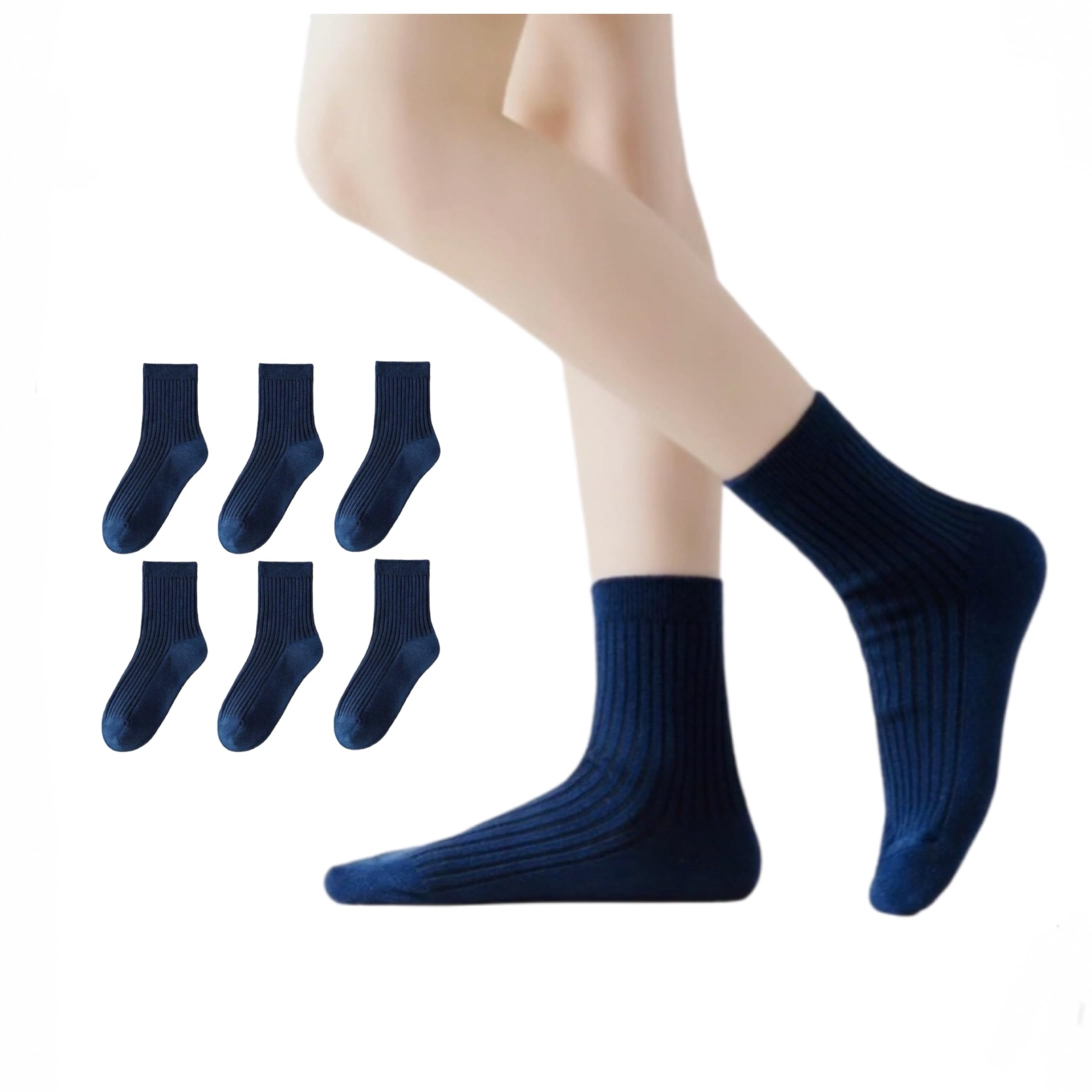 CYS CALCETINES CANALÉ 6 PARES ESCOLARES DOBLE AGUJA PARA NIÑOS ALGODÓN PEINADO - PERFECTOS PARA EL COLEGIO -TRANSPIRABLES Y SUAVES