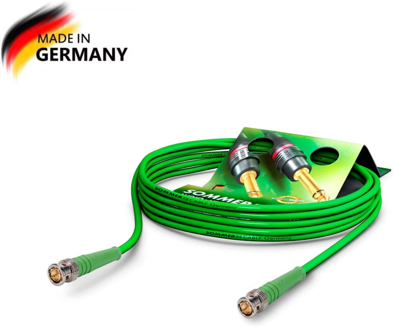 Sommer CableBNC Video Cable 6G-SDI / 4K SC-Vector 0.8/3.7 - BNC 6G Hicon - Green - 32ft (10m)