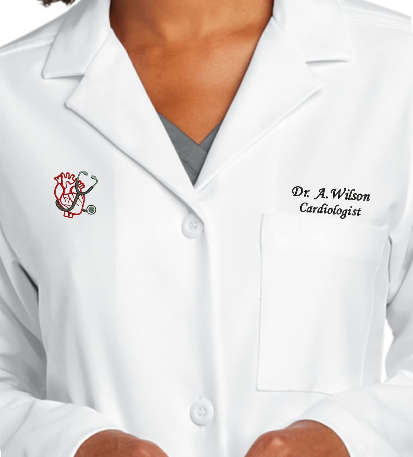 Personalized Lab Coat, Name Title Embroidered Medical Lab