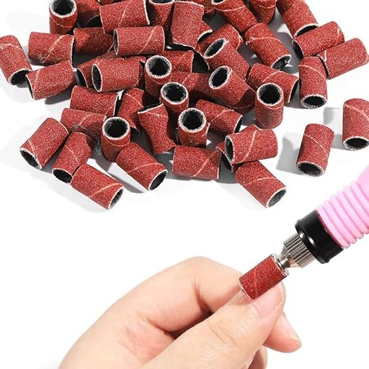 BOLT BEE 100pcs Multicolour Aluminum Oxide Fine 180 Grit Sanding Bands for Nail Art, Metal, Wood, Jade Polishing, Grindin...