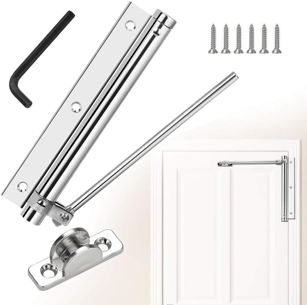 QUCUMER Door Closer, Spring Loaded Door Closer Aluminum Alloy Light