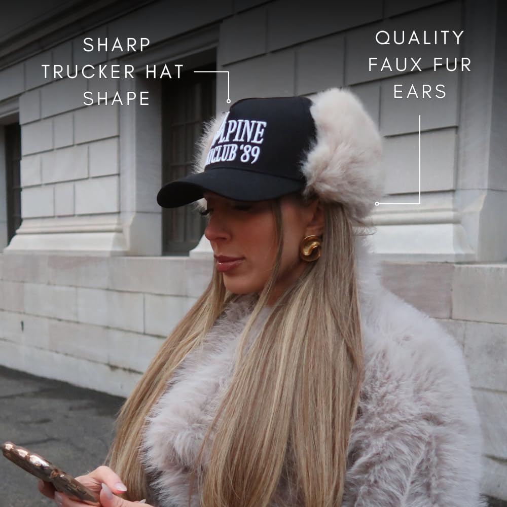 Vintage Fashion Trucker Hat | Men & Women | Trendy Cute Retro Red Caps for Country & Western | Camo Fur Cotton | Snapback - Image 5