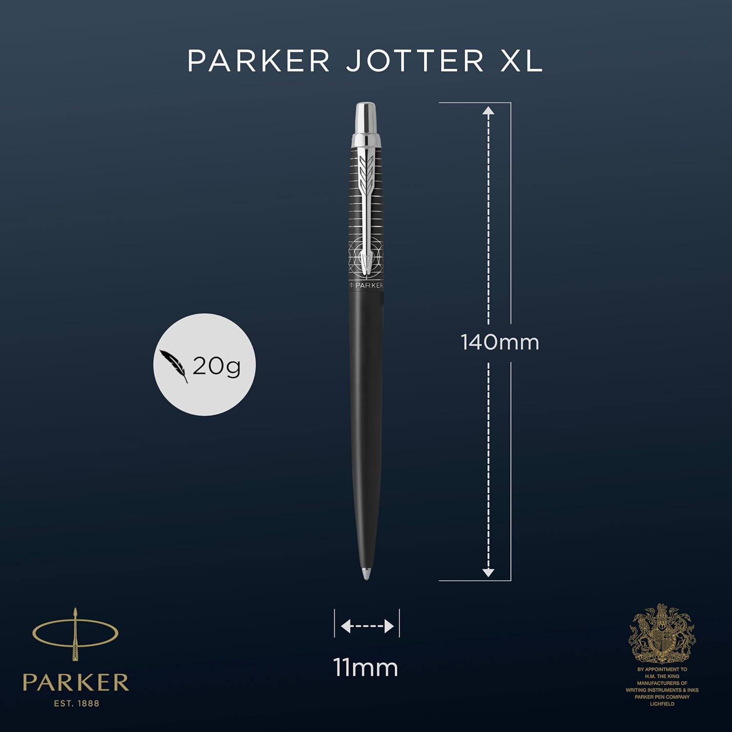 Parker Jotter XL Ballpoint Pen | Legacy of Flight | Chrome Trim | Medium Point | Blue Ink | Gift Box
