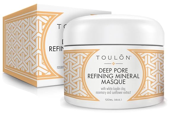 TOULON Kaolin Clay Mask for Face with White Kaolin Mineral Clay. Soft Pure Healing Mask with Minerals to Reduce Wrinkles and Blackheads & Detox Skin - Improve Complexion for Women or Men